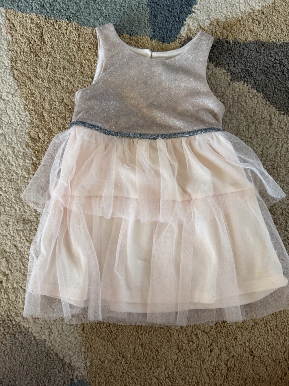 Pink & Violet Toddler 2T Champagne/Silver Glitter Dress